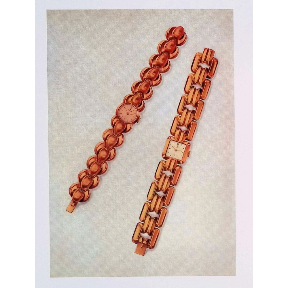 Rolex Vintage Ladies Gold Bracelet Watches Book Plate Luxury Watch Wall Art
